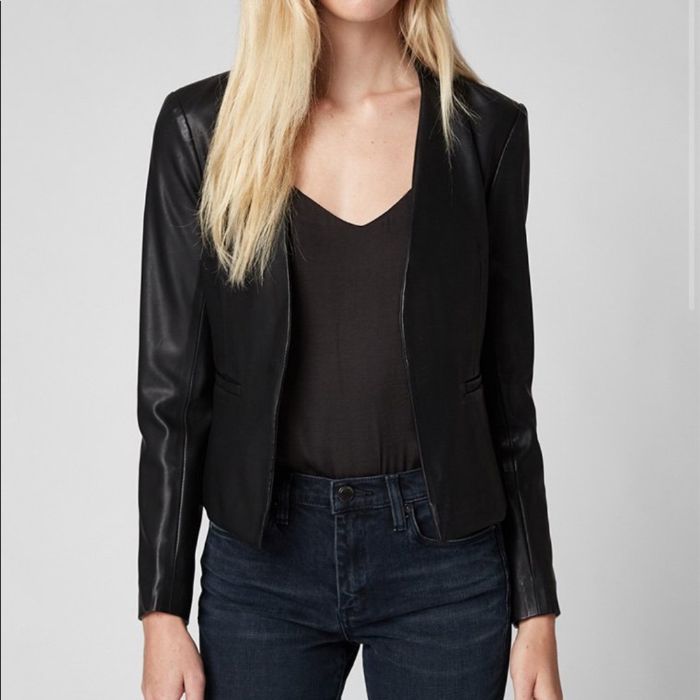 Vegan leather cropped jacket (never worn)